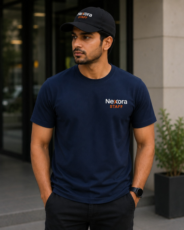 Sample branded staff t-shirt with chest logo