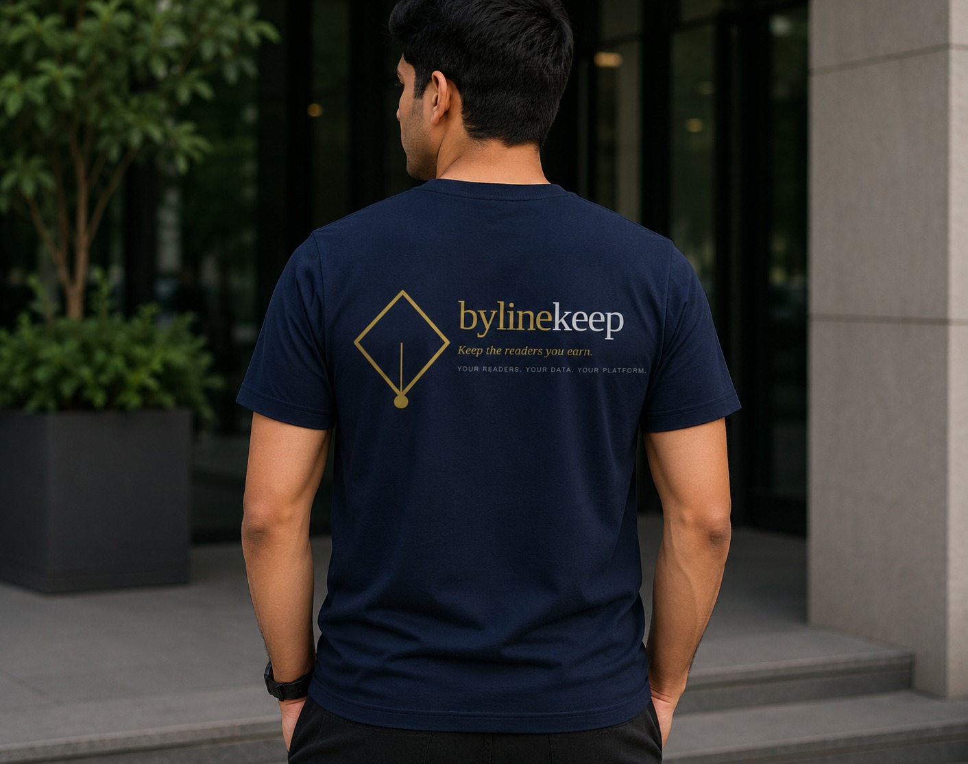 Startup branded t-shirt with minimal back logo