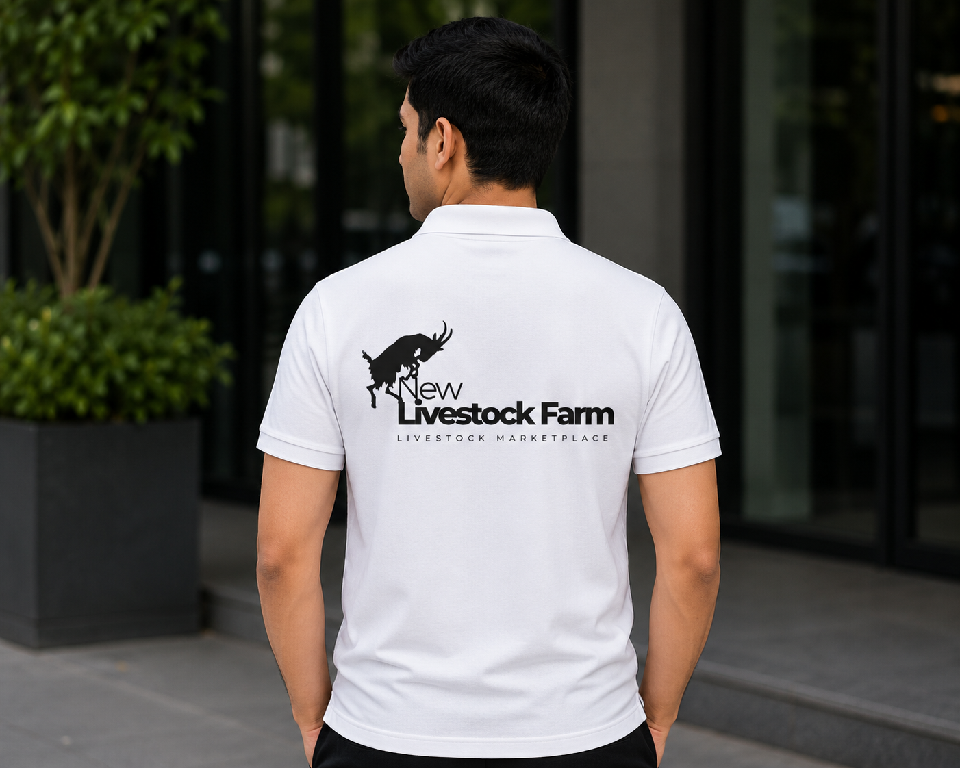 Business branded polo with back logo print